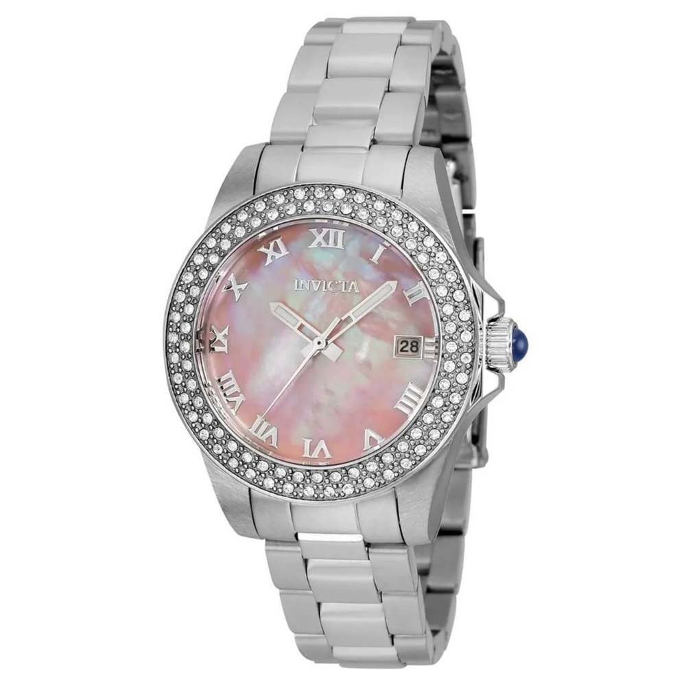 NEW Invicta Angel Women's Watch w/ Pink Mother of Pearl Dial - 34mm Steel 36070